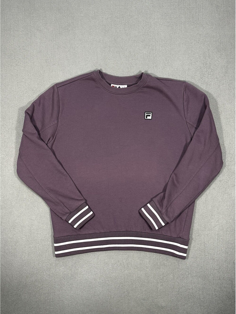 Fila Crewneck Sweatshirt Women’s Medium Purple Logo Pullover Unisex